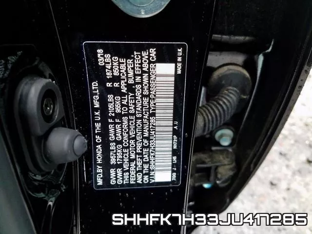SHHFK7H33JU417285 фото 2