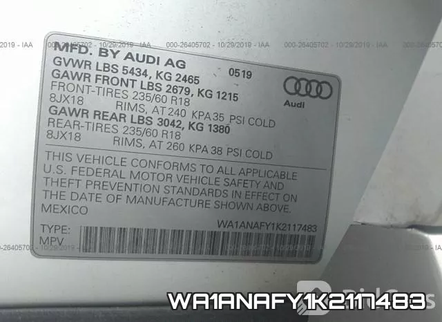 WA1ANAFY1K2117483 фото 10