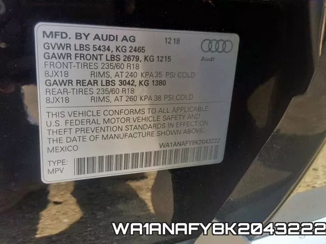 WA1ANAFY8K2043222 фото 2