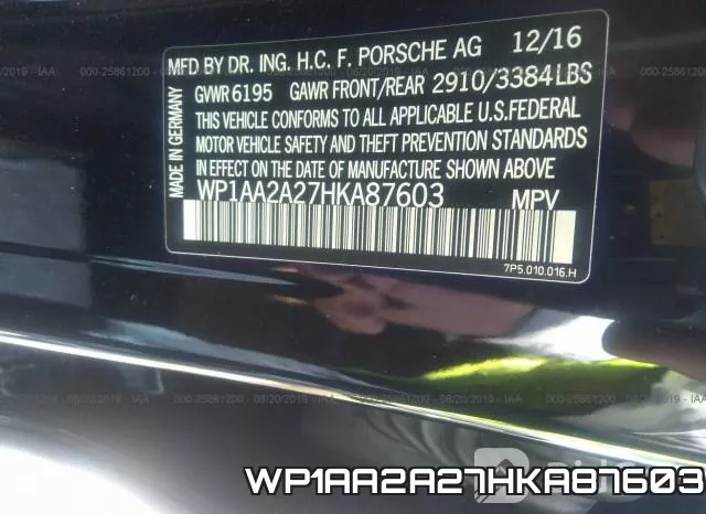 WP1AA2A27HKA87603 фото 10