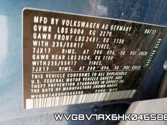 WVGBV7AX6HK046586 фото 2