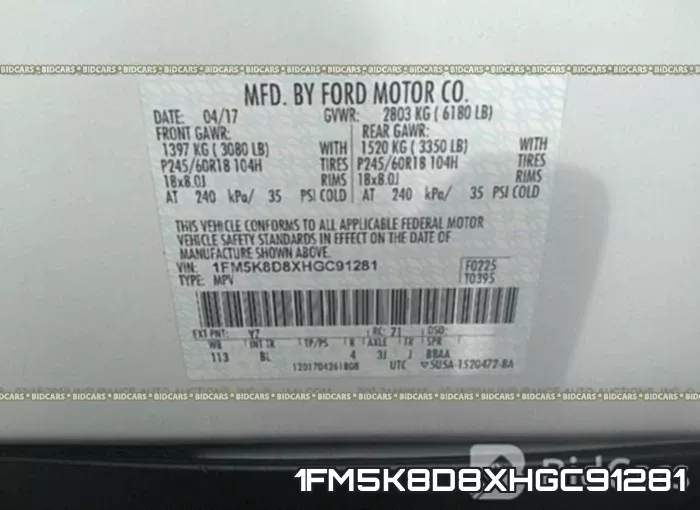 1FM5K8D8XHGC91281 фото 10