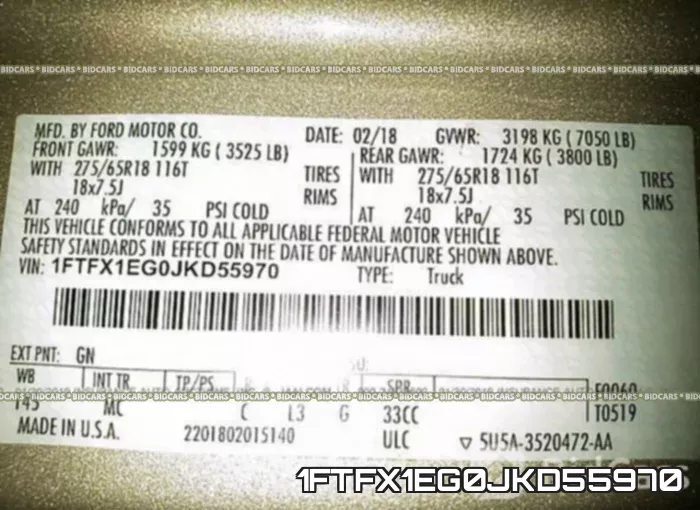 1FTFX1EG0JKD55970 фото 10