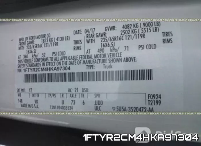 1FTYR2CM4HKA97304 фото 10