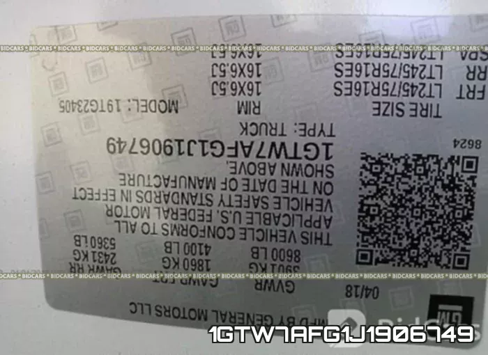 1GTW7AFG1J1906749 фото 10