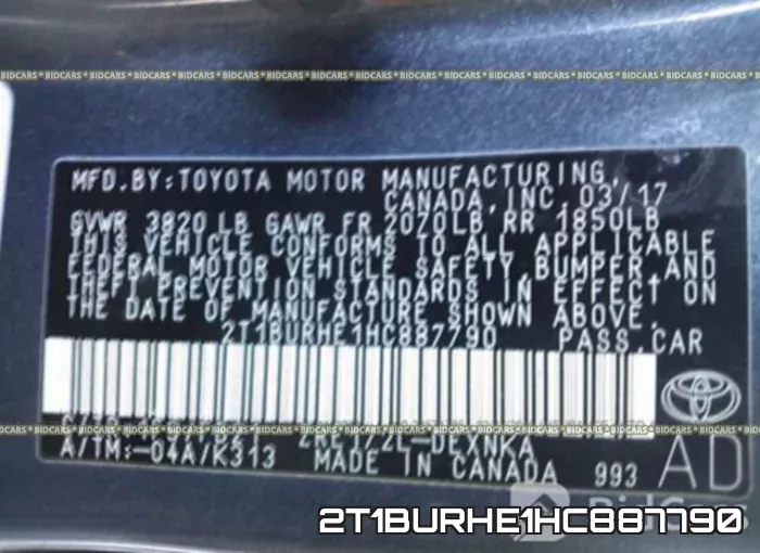 2T1BURHE1HC887790 фото 10