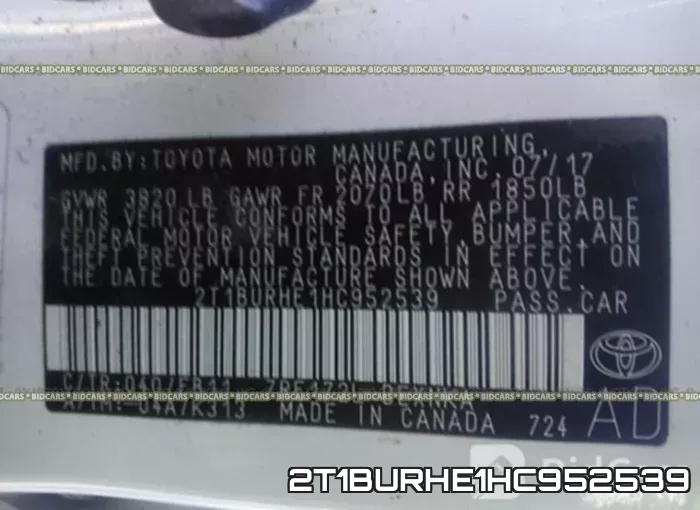 2T1BURHE1HC952539 фото 10