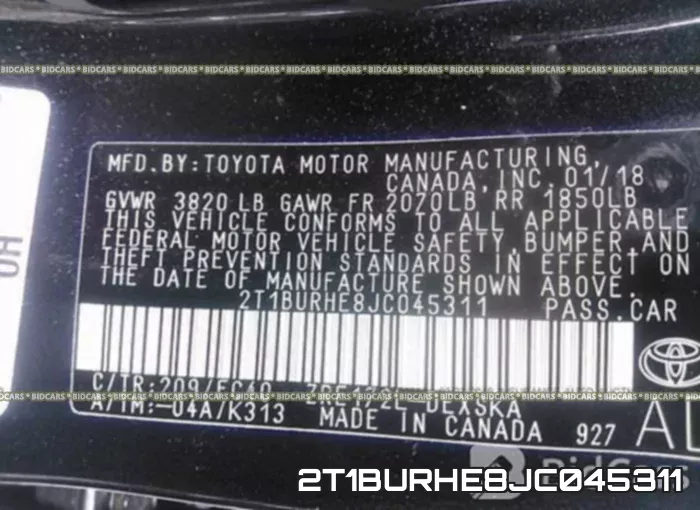 2T1BURHE8JC045311 фото 10