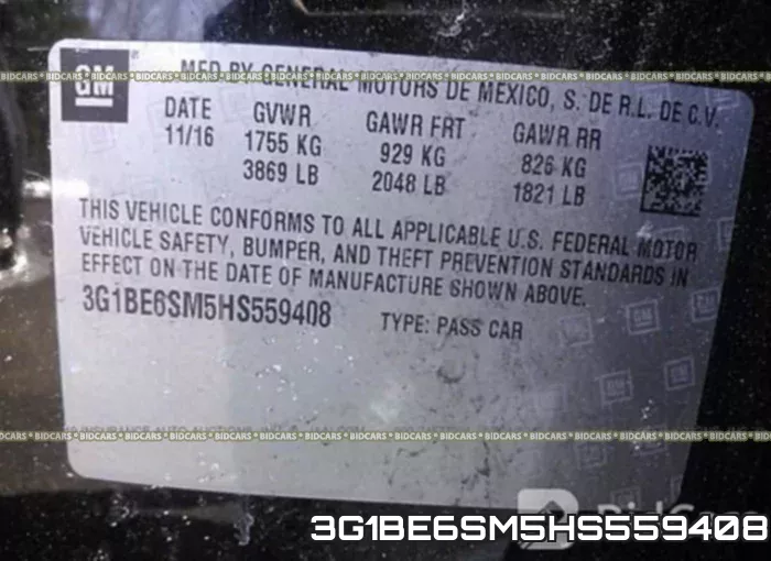 3G1BE6SM5HS559408 фото 10