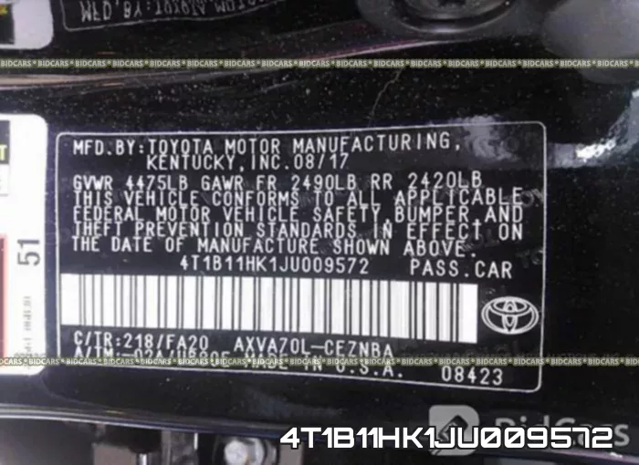 4T1B11HK1JU009572 фото 10