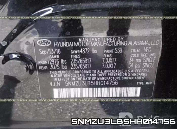 5NMZU3LB5HH014756 фото 10