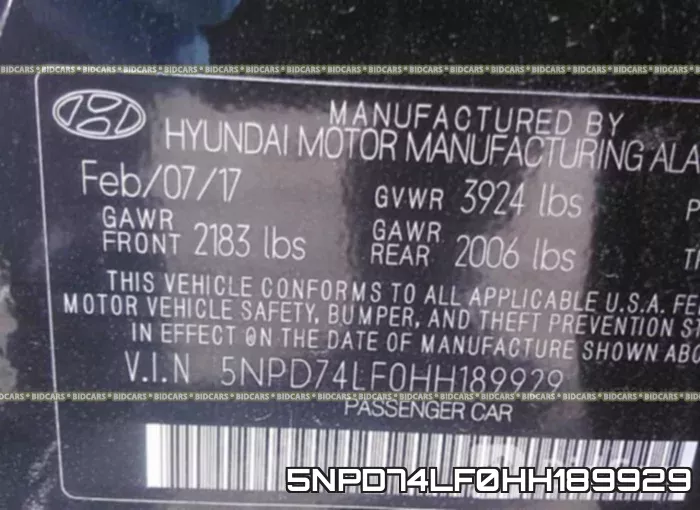5NPD74LF0HH189929 фото 10