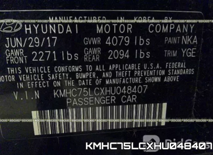 KMHC75LCXHU048407 фото 10