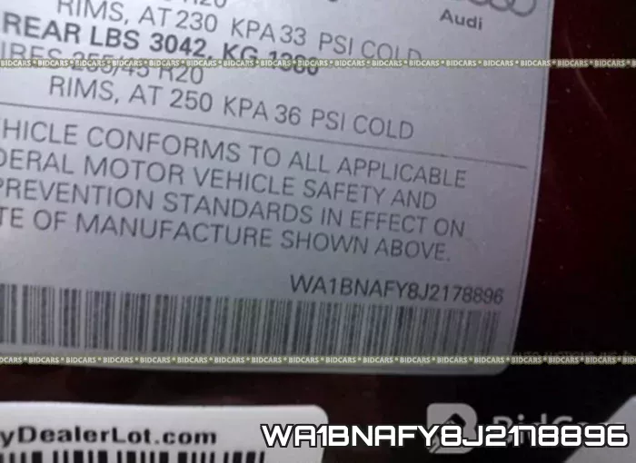 WA1BNAFY8J2178896 фото 10