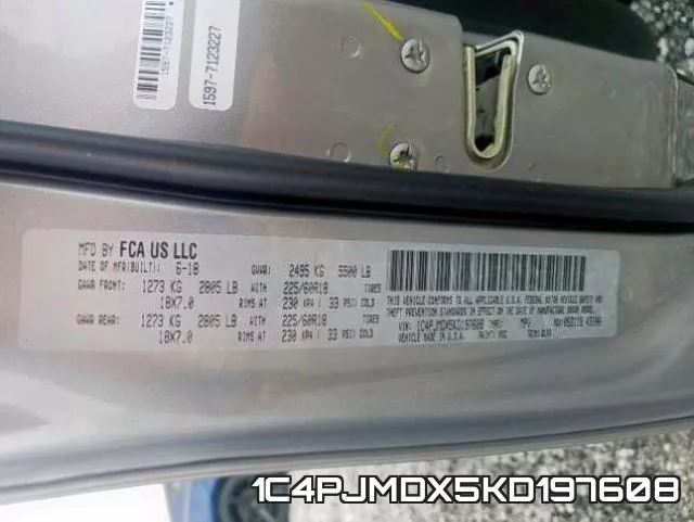 1C4PJMDX5KD197608 фото 2