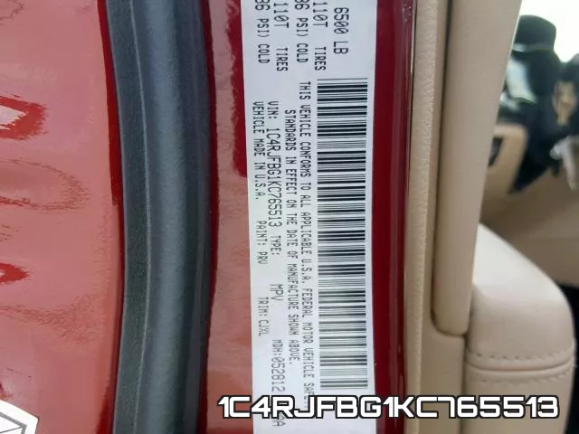1C4RJFBG1KC765513 фото 2