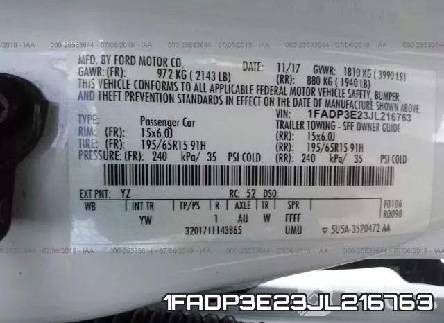 1FADP3E23JL216763 фото 10