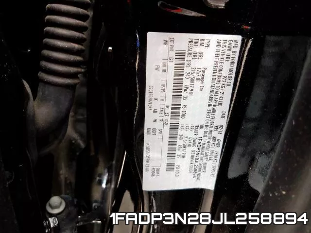1FADP3N28JL258894 фото 2