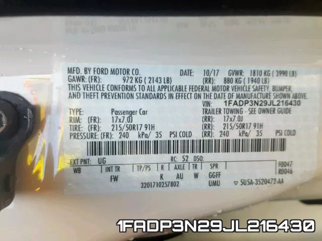 1FADP3N29JL216430 фото 2