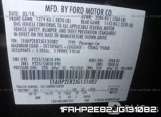 1FAHP2E82JG131082 фото 10