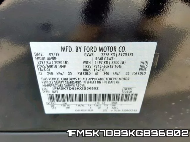 1FM5K7D83KGB36802 фото 2