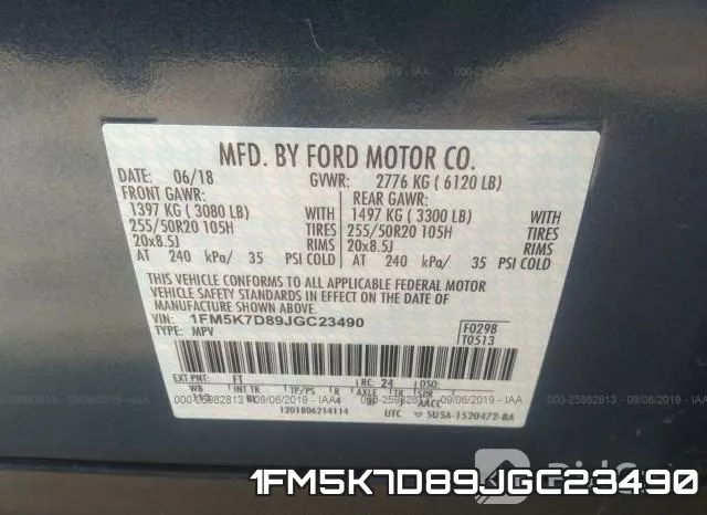 1FM5K7D89JGC23490 фото 10