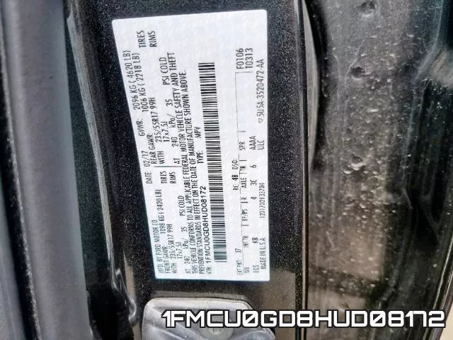 1FMCU0GD8HUD08172 фото 2