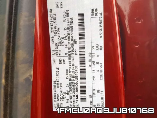 1FMCU0HD9JUB10768 фото 2