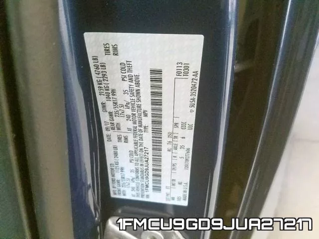 1FMCU9GD9JUA27217 фото 2