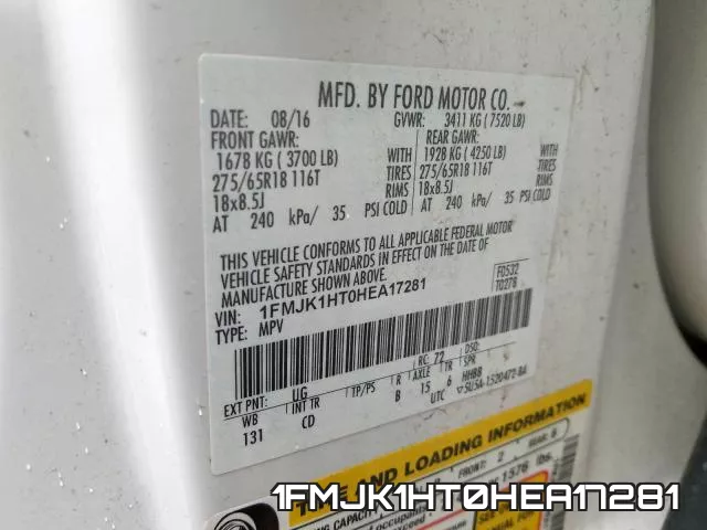 1FMJK1HT0HEA17281 фото 2