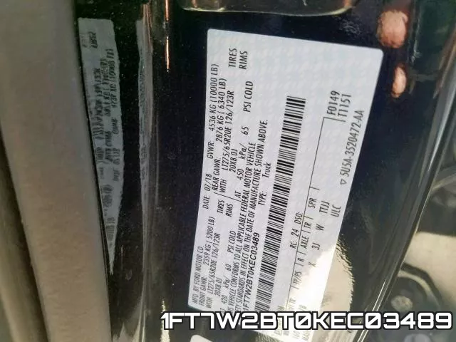 1FT7W2BT0KEC03489 фото 2