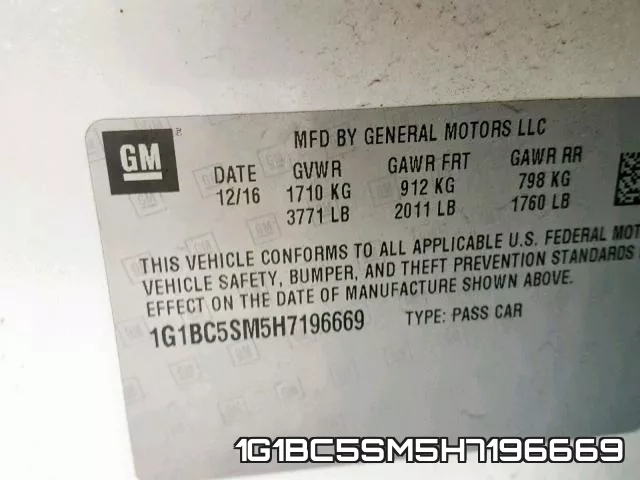 1G1BC5SM5H7196669 фото 2