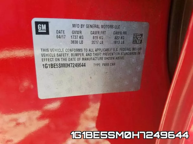 1G1BE5SM0H7249644 фото 2