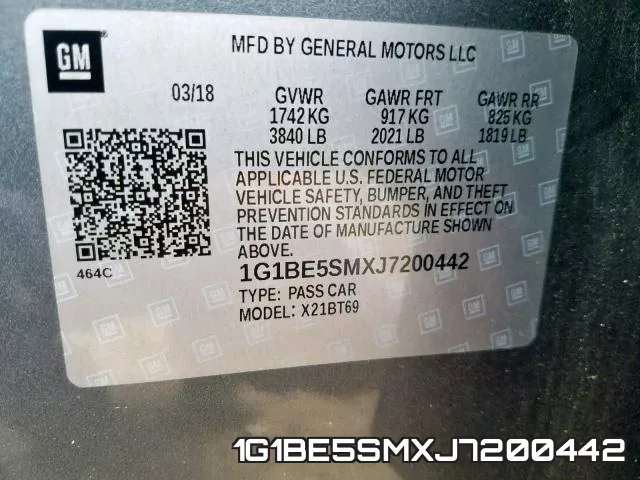 1G1BE5SMXJ7200442 фото 2