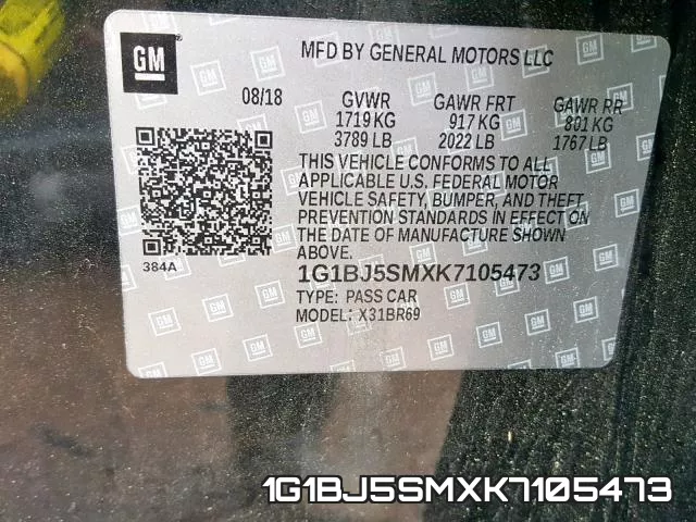 1G1BJ5SMXK7105473 фото 2