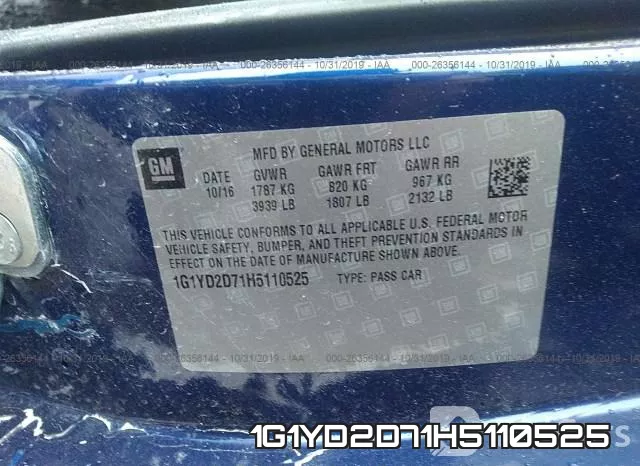 1G1YD2D71H5110525 фото 10