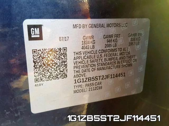 1G1ZB5ST2JF114451 фото 2