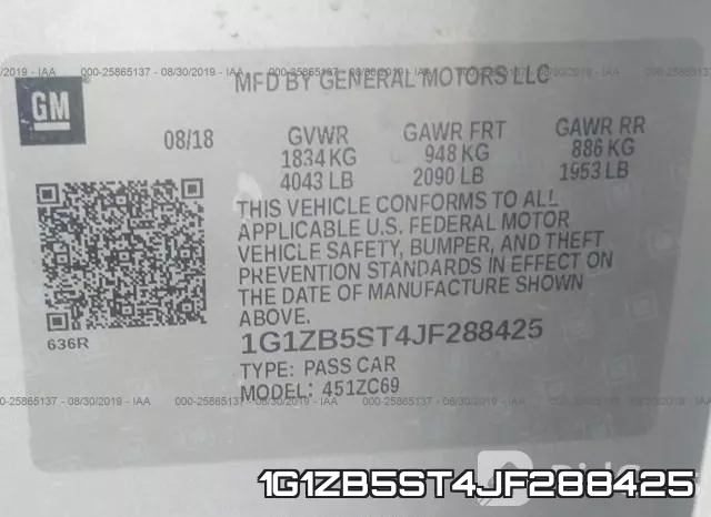1G1ZB5ST4JF288425 фото 10