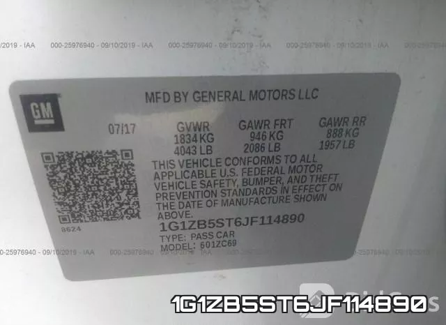 1G1ZB5ST6JF114890 фото 10