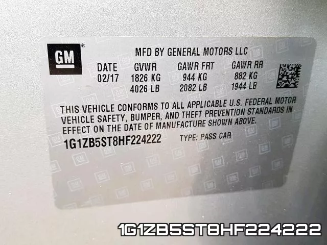 1G1ZB5ST8HF224222 фото 2