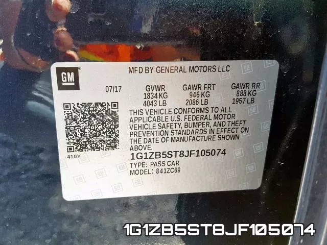 1G1ZB5ST8JF105074 фото 2