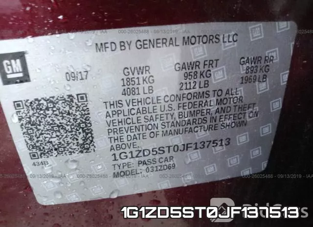 1G1ZD5ST0JF137513 фото 10