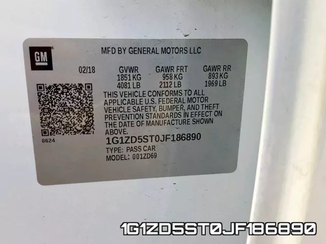 1G1ZD5ST0JF186890 фото 2