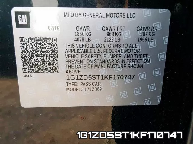 1G1ZD5ST1KF170747 фото 2