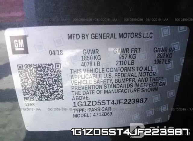 1G1ZD5ST4JF223987 фото 10