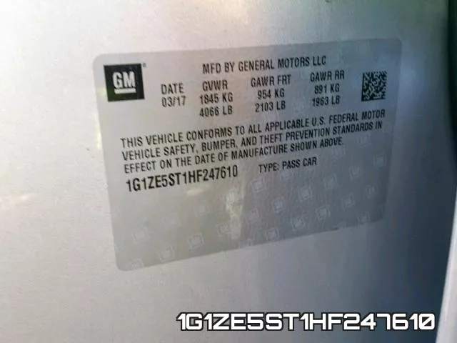 1G1ZE5ST1HF247610 фото 2