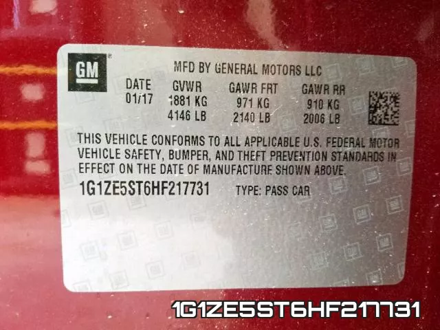 1G1ZE5ST6HF217731 фото 2