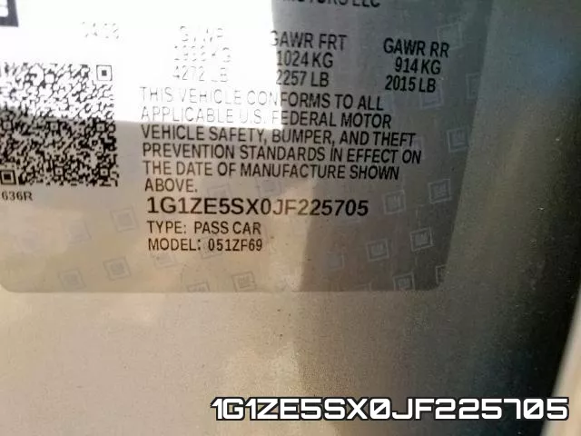 1G1ZE5SX0JF225705 фото 2