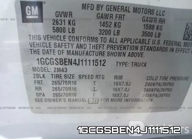 1GCGSBEN4J1111512 фото 10