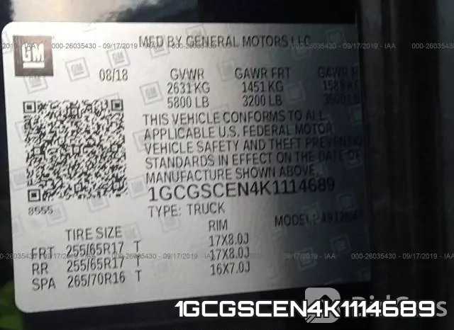 1GCGSCEN4K1114689 фото 10